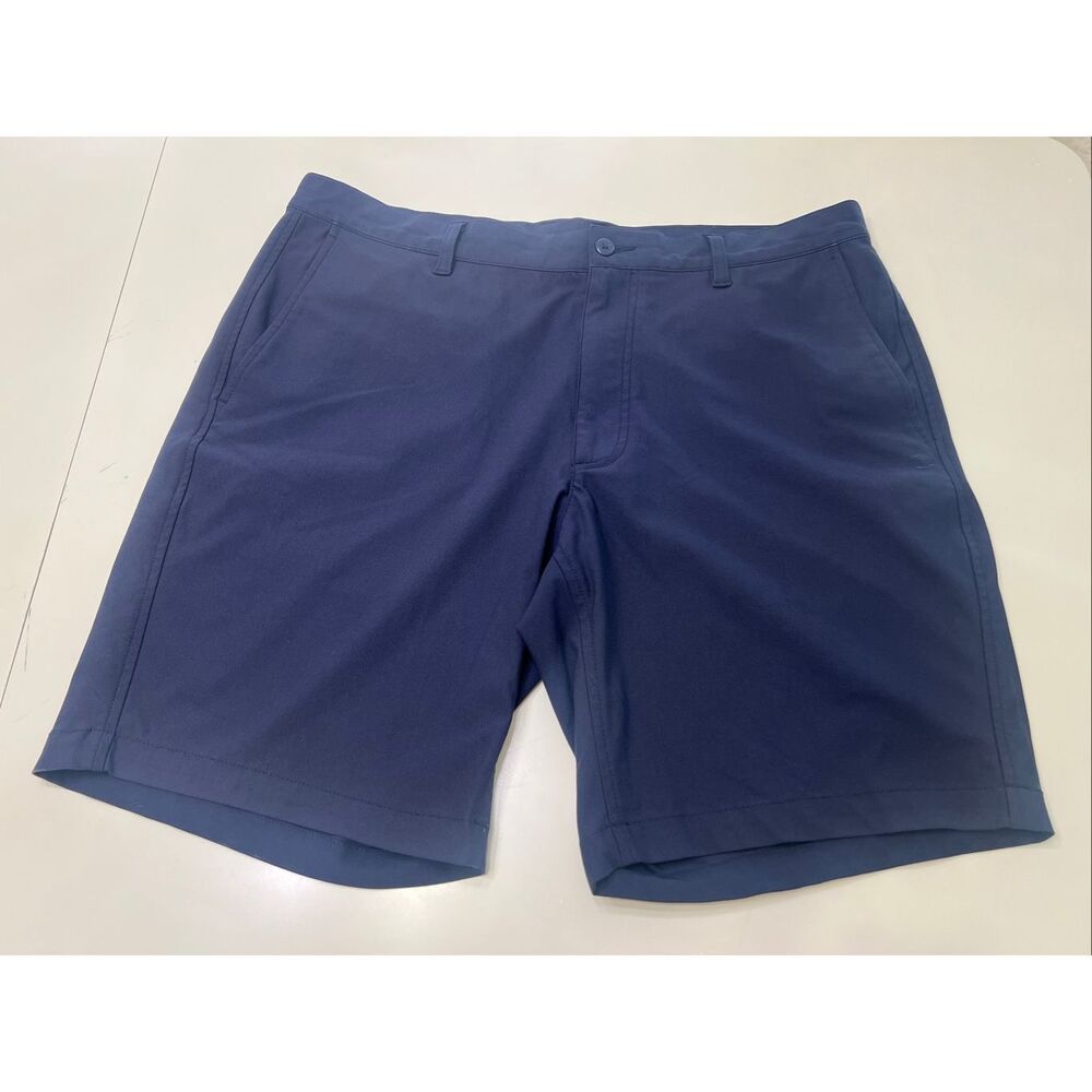 FJ FootJoy Men's Flat Front Performance Chino Golf Shorts Navy Size 36